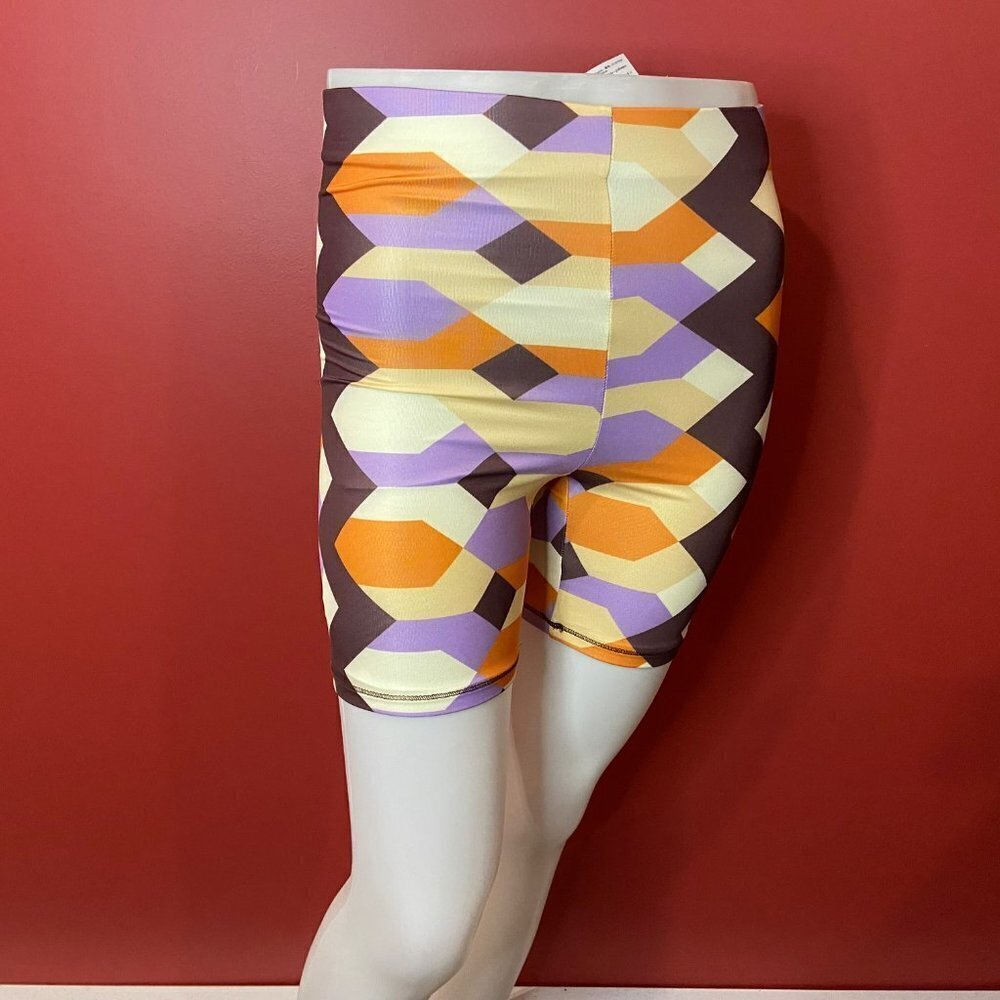 Zara Women's Geometric Print Bike Shorts - Size Small - NWT - Picture 2 of 4